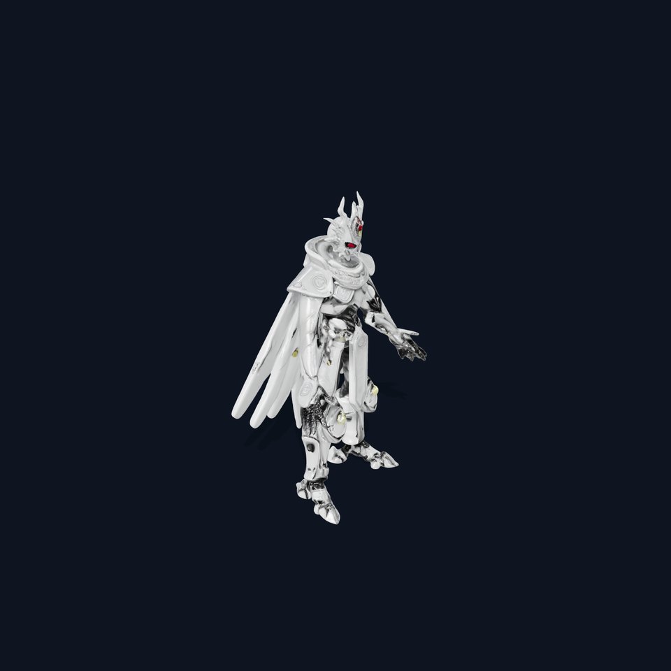 Ethereal Dark Knight Rigged and Animated D Character Model